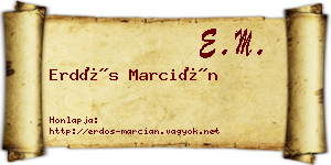 Erdős Marcián névjegykártya
